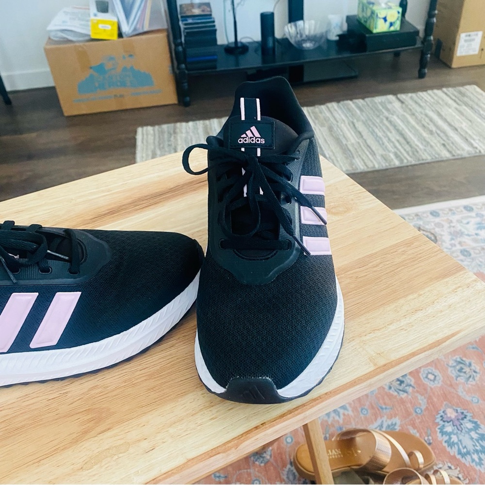 Adidas Black and Pink Sneakers Lightweight Mesh